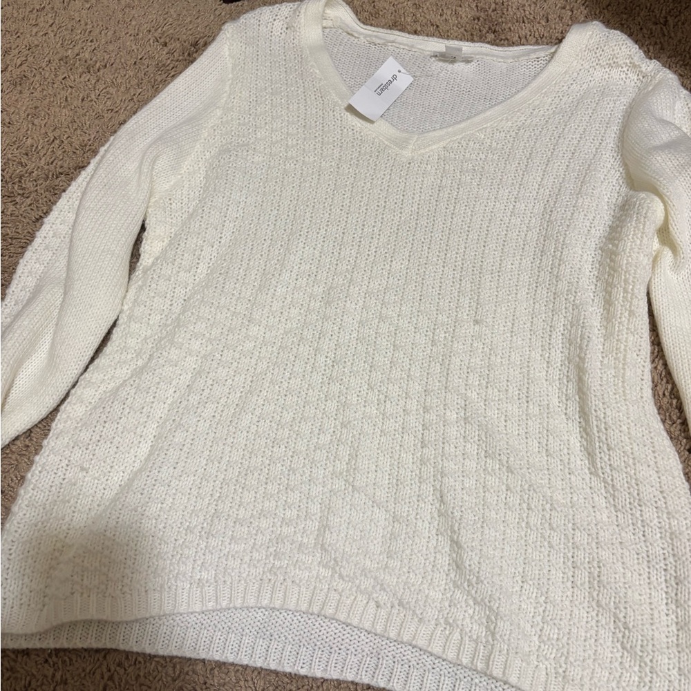 Westport Cream V-Neck Sweater